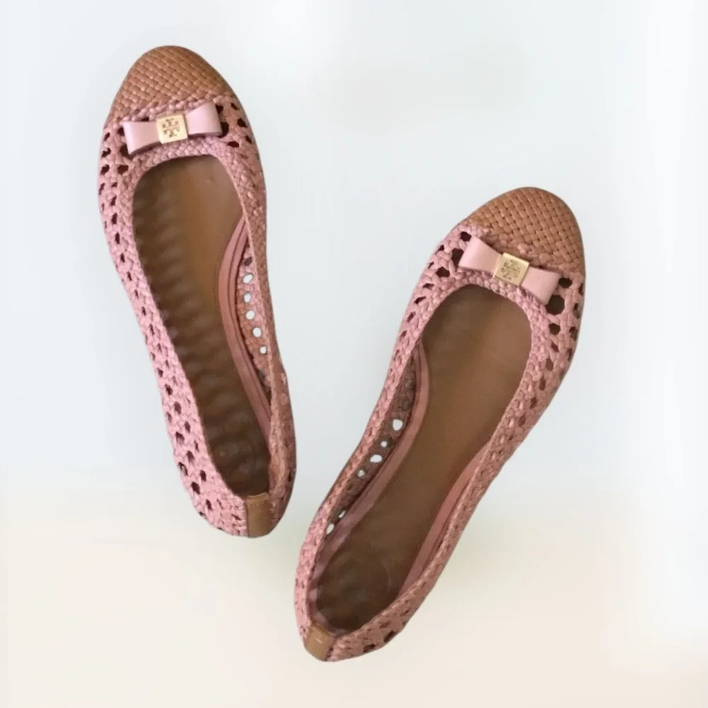 Tory Burch Carlyle Woven Ballerina Flats